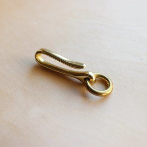 2.5" Solid Brass Fish Hook Key Holder Belt Pocket Men's EDC